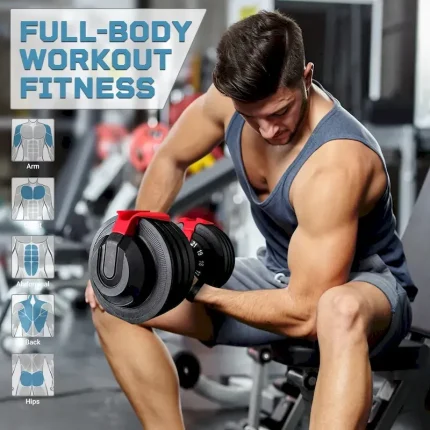 Adjustable Gym Dumbbell Set 24Kg Xdumbbell Model D7070 Unisex 12 Weight Increments Nylon+Steel 1 Year Warranty - Image 6