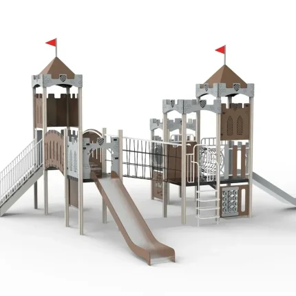 Large Outdoor PE Special Board Real Estate Elevated Layer Scenic Spot Combination Plastic Slide - Image 4