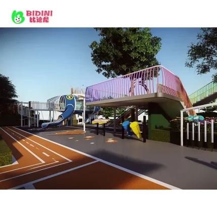 Large Customized Outdoor Adventure Park & Trampoline Park Children's Slide with Plastic Metal Construction 15-20 Capacity - Image 5