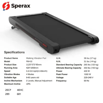 SPERAX P2 Foldable Electric Home Gym ABS Material Vibration Plate Walk-On Vibrating Walking Pad Without Heart Rate Test - Image 4