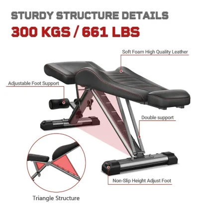 Xdumbbell Factory Cheap Wholesale Price Alloy Steel 300Kgs 661 Lbs Weight Capacity Adjustable Dumbbell Assist Bench - Image 4