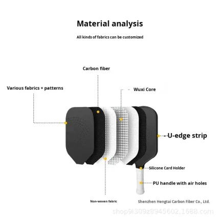 Carbon Fiber Pickleball Racket Cold Pressed Textured Matte T700 418x190x5 240g Source Factory - Image 4