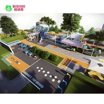 Large Customized Outdoor Adventure Park & Trampoline Park Children's Slide with Plastic Metal Construction 15-20 Capacity - Image 3