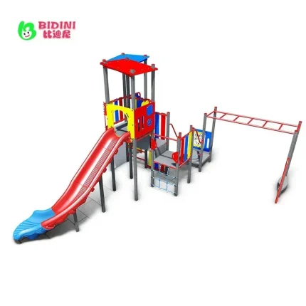 New Children's Playground Metal Outdoor Amusement Equipment Kids Theme Park Combination Plastic Slide - Image 3