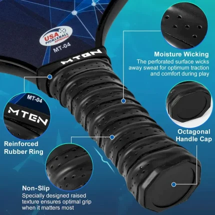 China Manufactured T700 USAPA Approved Pickleball Paddle Hot Selling Friction Carbon Surface Thermoformed Made of Carbon Fiber - Image 4
